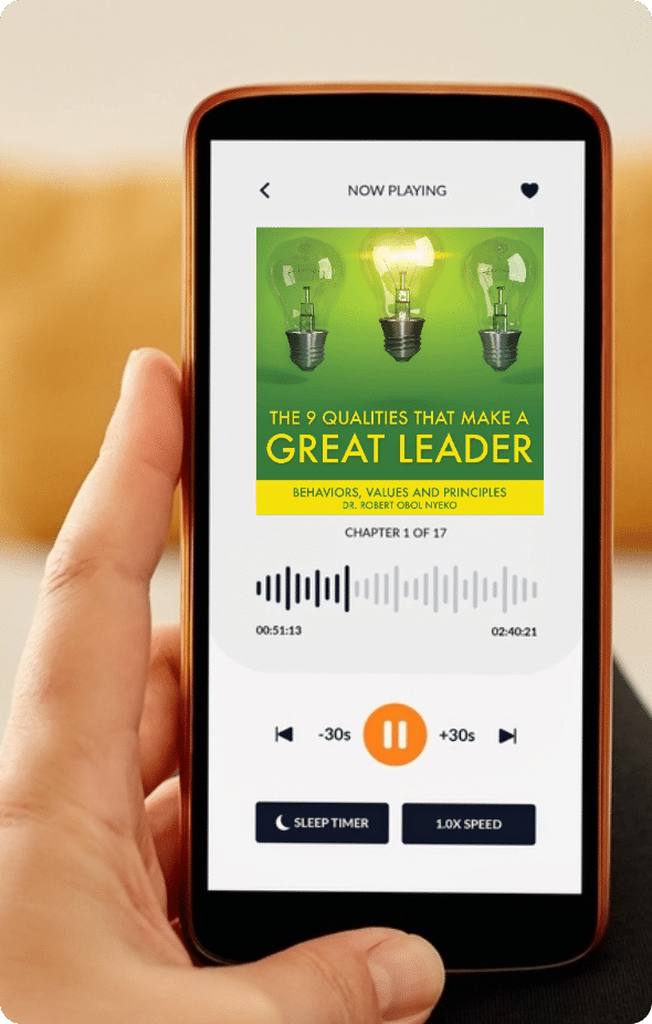 Phone showing audiobook playing